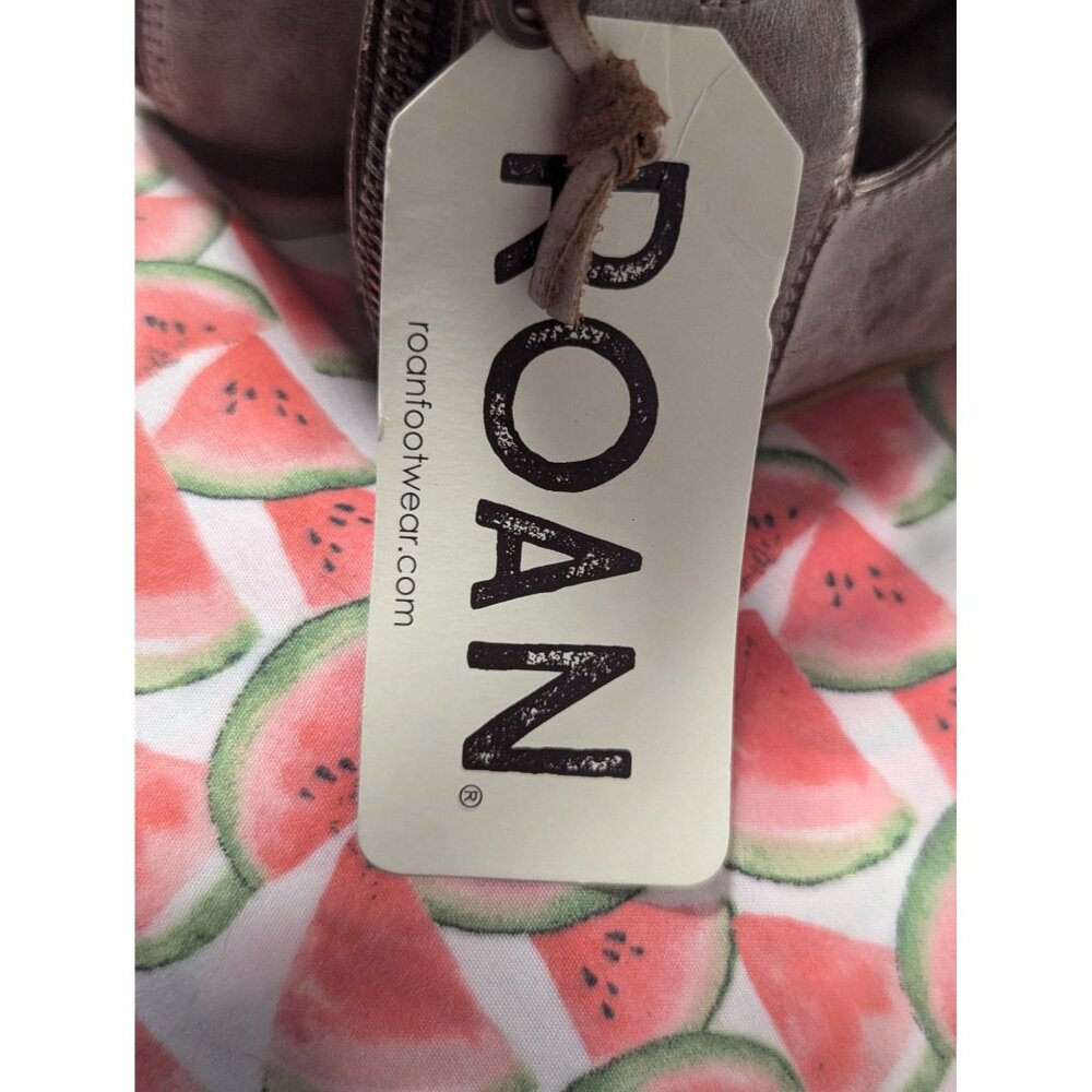 NWOB Roan Leather Lace-Up Gladiator Sandals With Back Zipper - Womens 6.5 - Taup - Picture 5 of 7